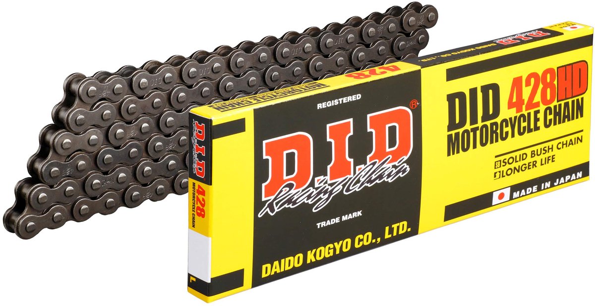 DID 428HD CHAIN (Black & Black) - Length: 128 links with clip joint (RJ) - ShopVlot
