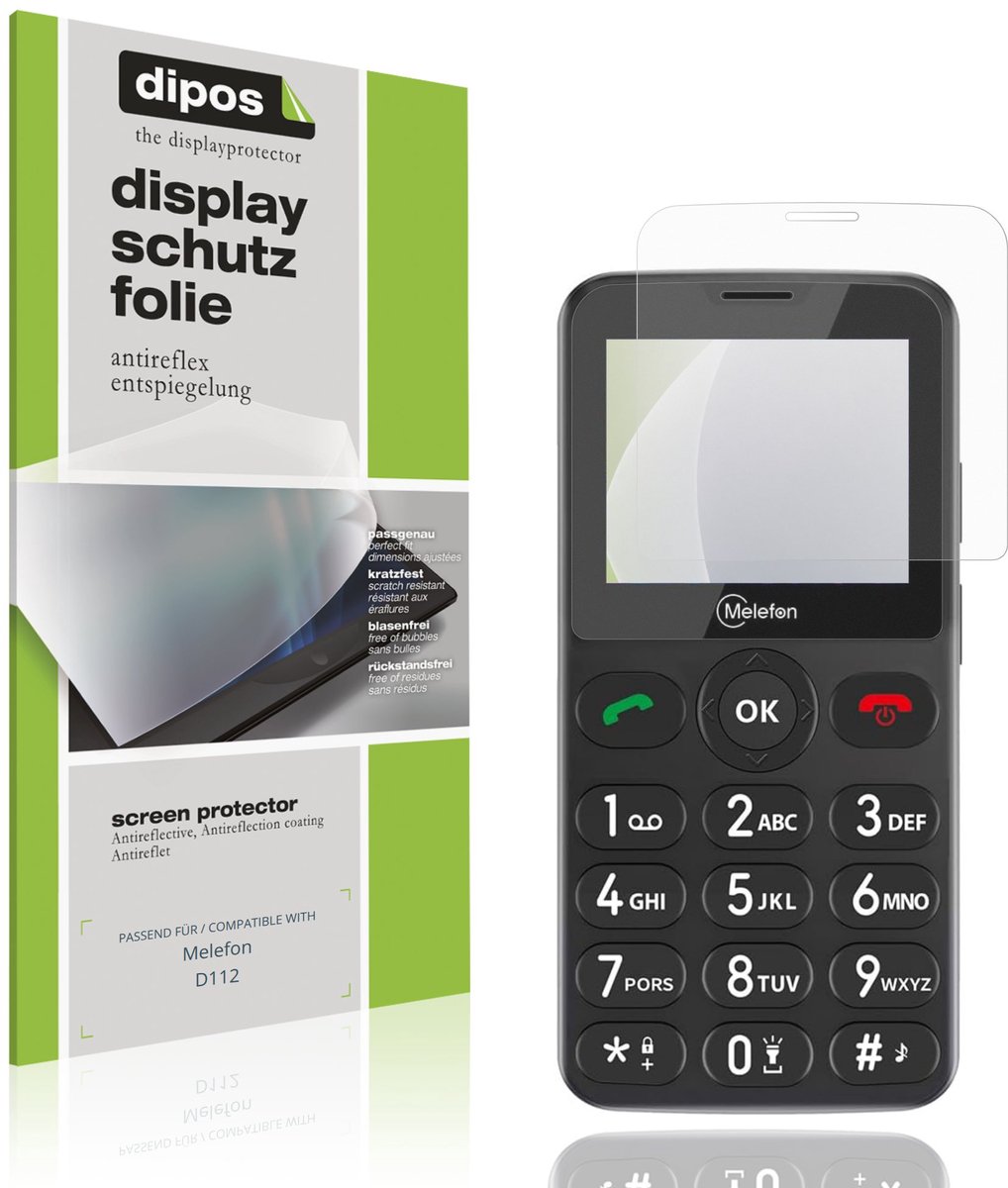 dipos – 4x Matte Beschermfolie geschikt voor Melefon D112 | Krasbestendige & antireflecterende Screenprotector Ultra-Thin