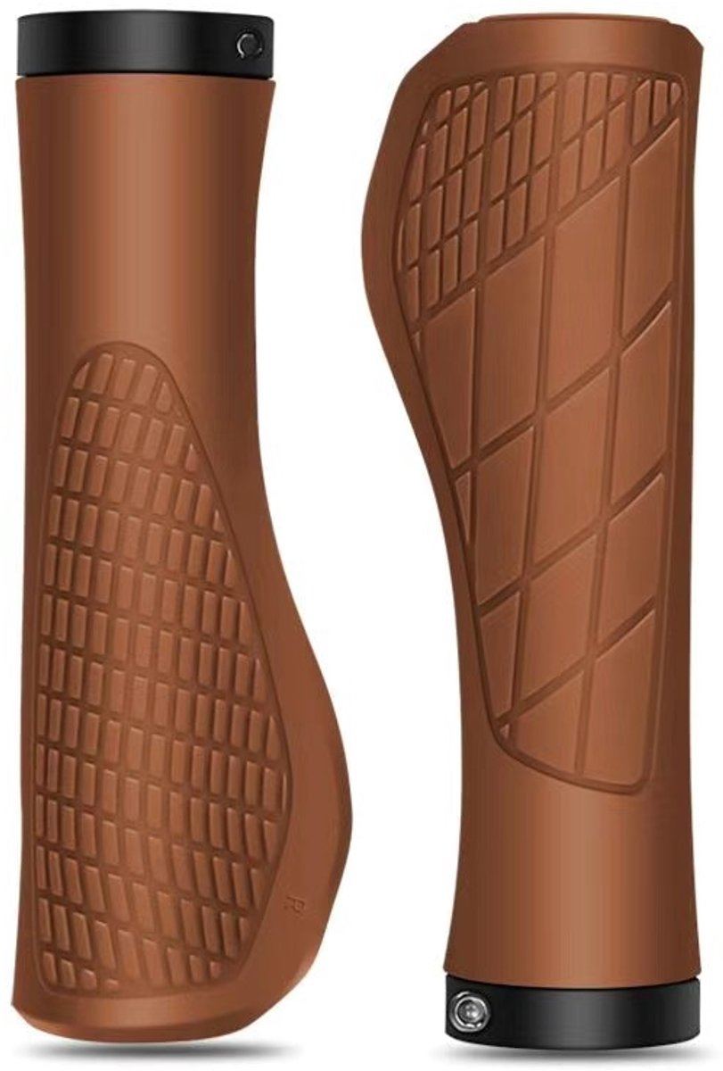 Fietsstuurgrepen, ergonomisch, antislip met vergrendeling, geschikt voor trekkingfietsen, mountainbikes en racefietsen.