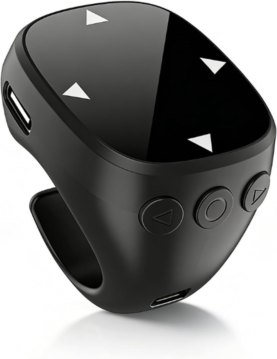 Draadloze Scroll Ring met Bluetooth 5.3, Touch Control en 48 Uur Batterijduur voor Handsfree Foto's en Video's