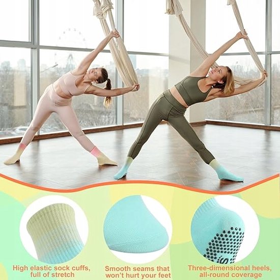 7 paar antislipsokken voor yoga, pilates, barre en dans - maat 35-40 — afbeelding 4
