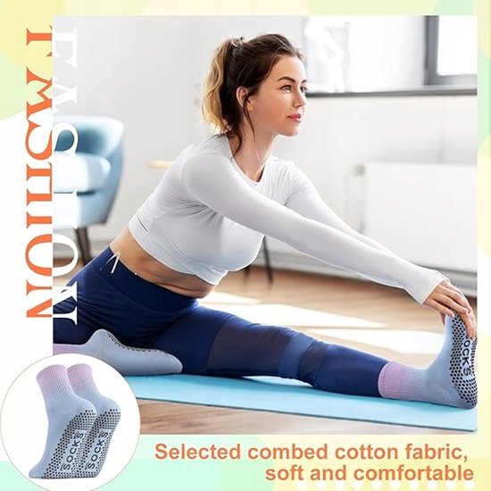 7 paar antislipsokken voor yoga, pilates, barre en dans - maat 35-40 — afbeelding 2
