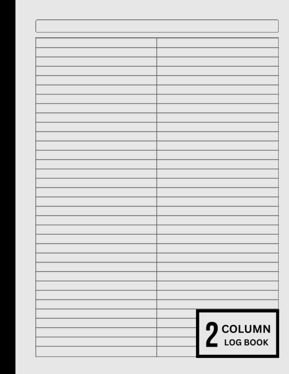 Customizable Log Book 2 Column: Two Column Notebook/(2 (Two) Columns Columnar Book Format)/Multipurpose Record - ShopVlot