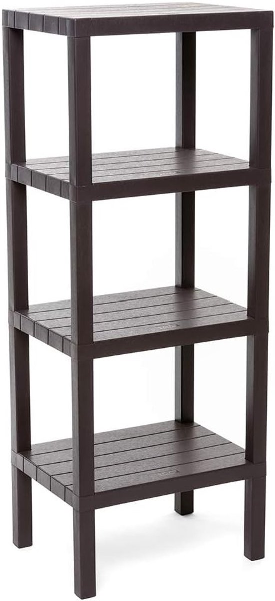 Inklapbare stellingkast - Wit - 12 x 3,1 x 18 cm - Kunststof Opbergrek met Afneembaar Deksel - Voor Badkamer en Keuken