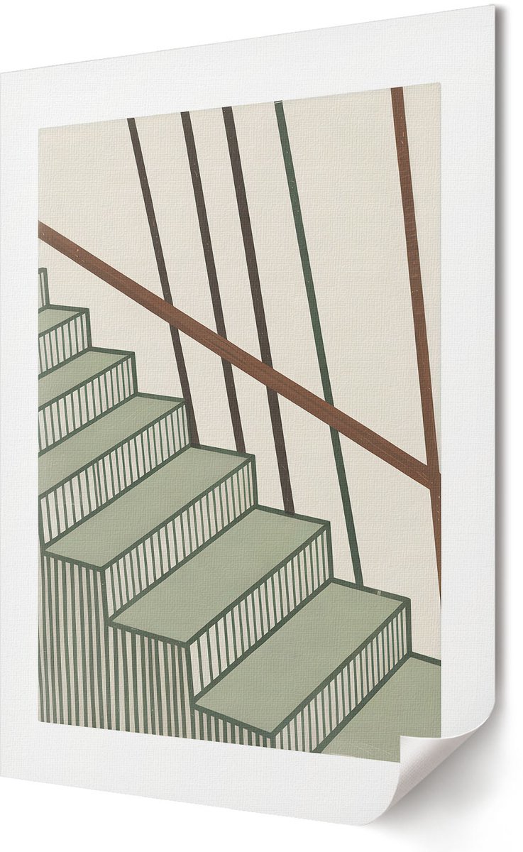 Coloray Polycanvas Wandposter - Meisje Met Een Appel, Wit - A3 - Zwart Kunst - Rechthoek - Wandkunstwerk - Slaapkamer - Expressief
