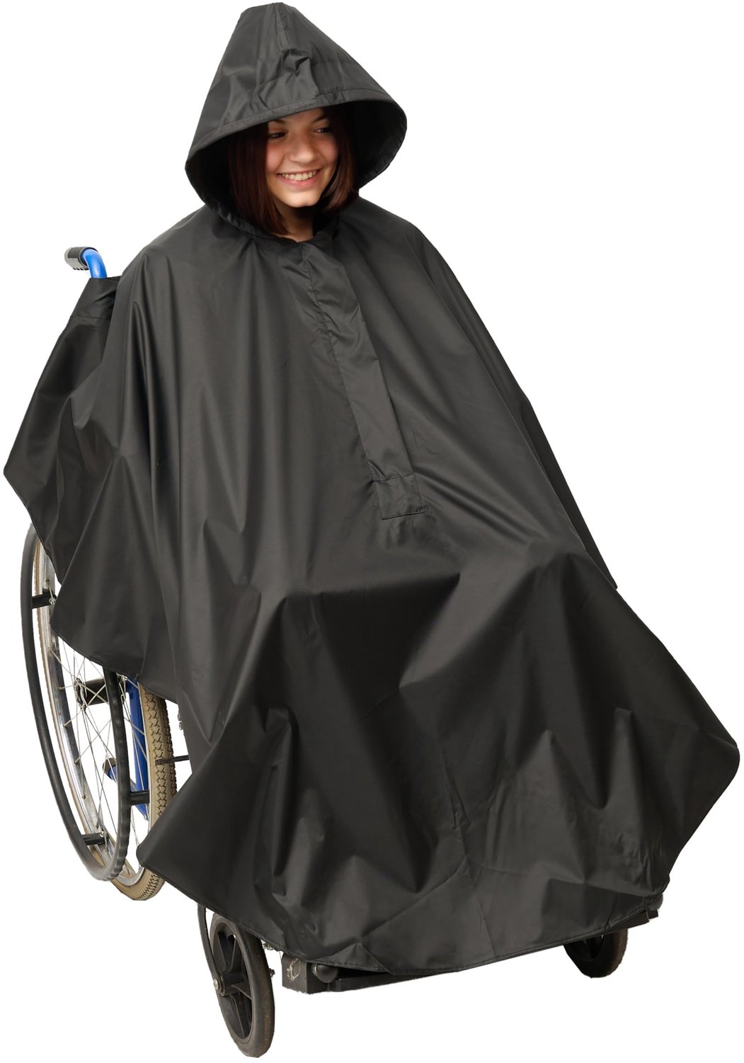 Famanu – Universele Waterdichte Poncho met Kap, Regenbescherming voor Rolstoelgebruikers