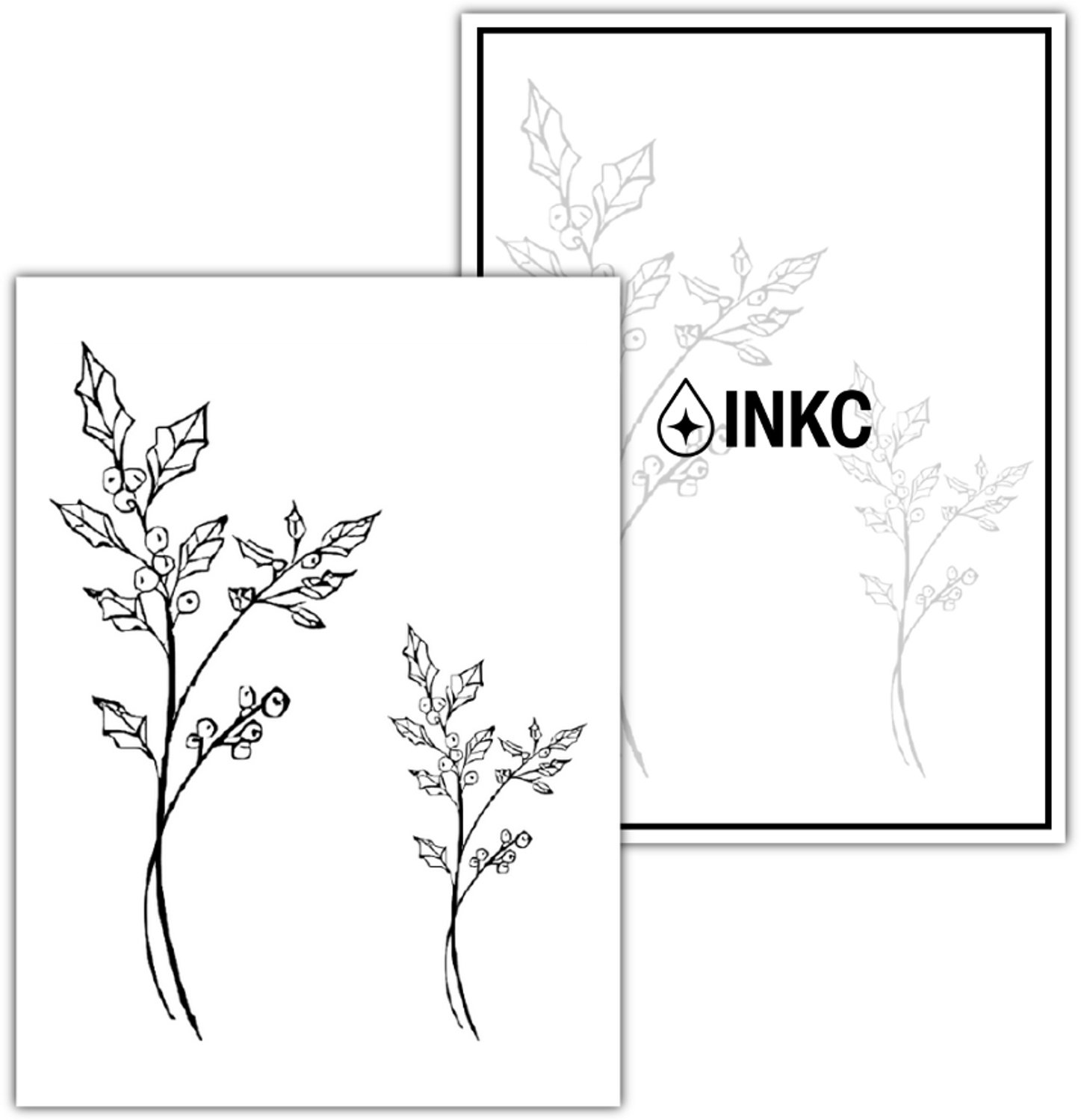 INKC - Tijdelijke Tattoo - Geboortebloem december Hulst - Nep Tattoo - Plak Tattoos - Blijft tot 2 weken - 8 x 11cm