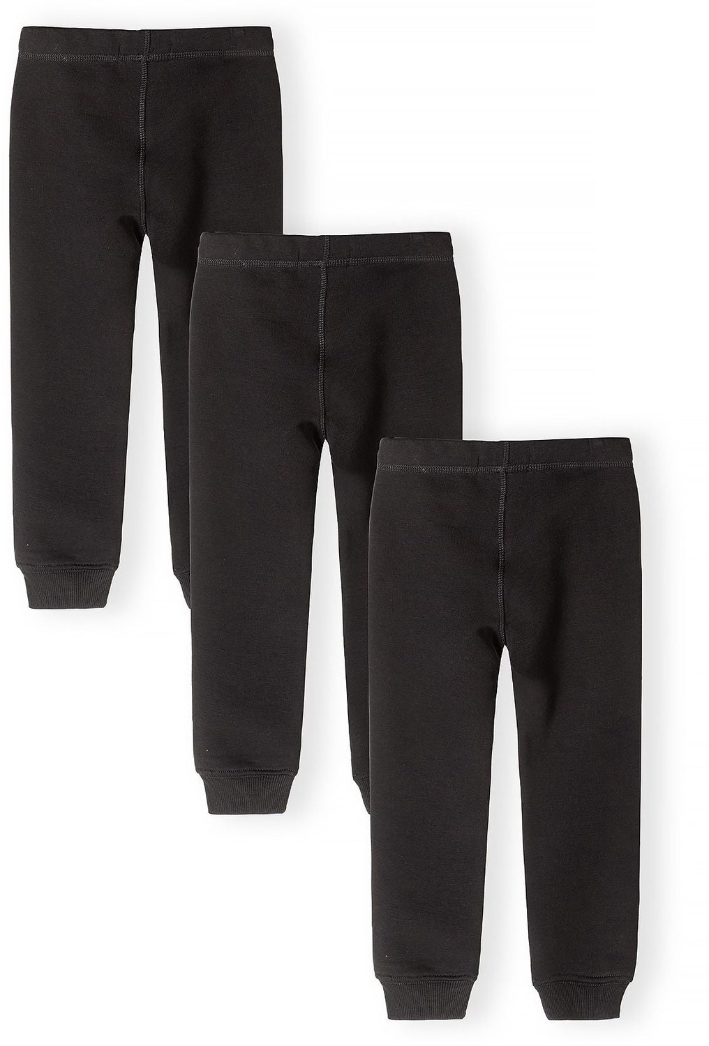 Minoti legging meisje – effen – 3-pack met enkelboorden – zwart