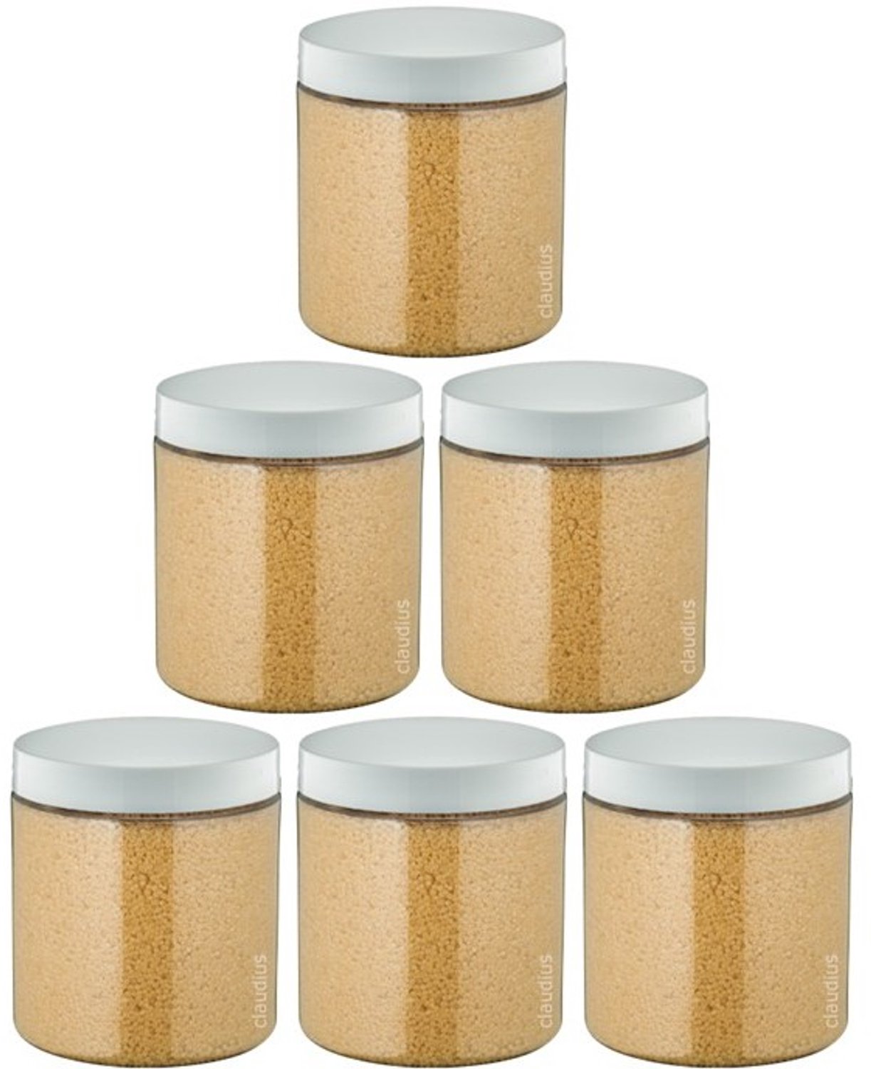 Claudius Badkaviaar Zen Moment - 200 gram - Pot met witte deksel - set van 6 stuks - bad parels voor in bad