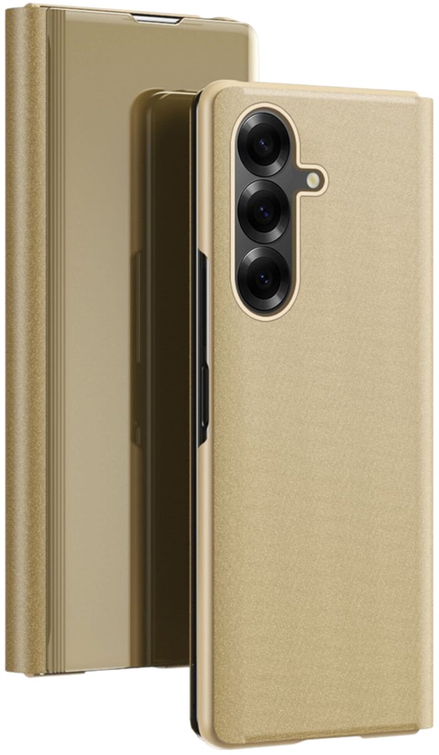 Casety Geschikt voor Samsung Galaxy Z Fold 8 Ultra - Window view cover hoes - Goud
