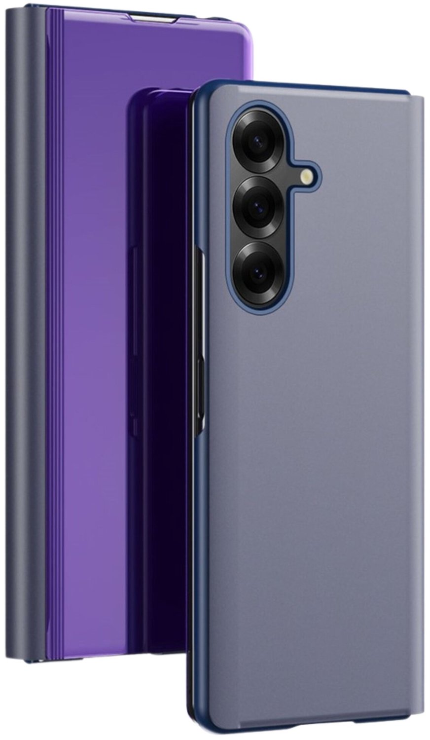 Casety Geschikt voor Samsung Galaxy Z Fold 8 Ultra - Window view cover hoes - Paars