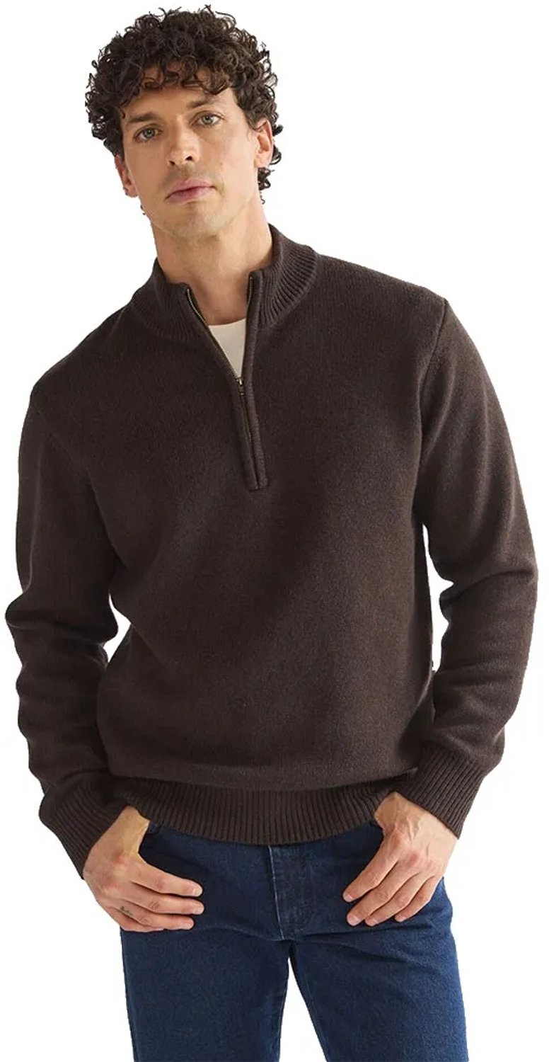 Wrangler Quarter Knit Trui M 00 Man Chocolate Torte