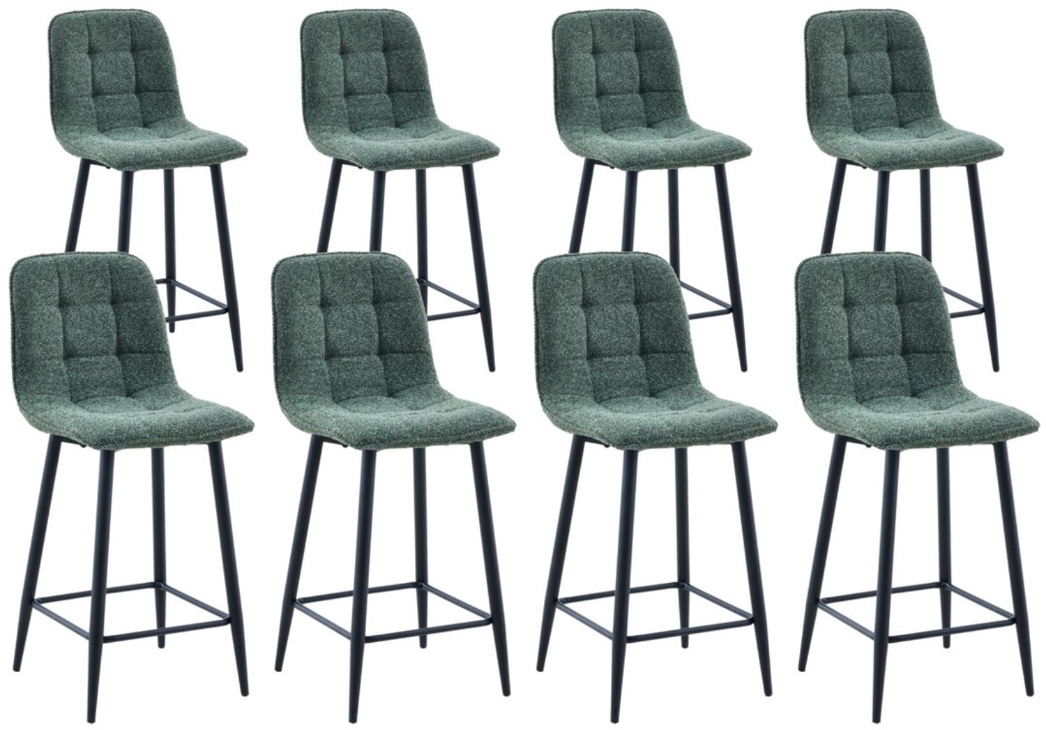 DS4U - - Hugo barkruk 65 cm - Set van 8 - Groen - Stof