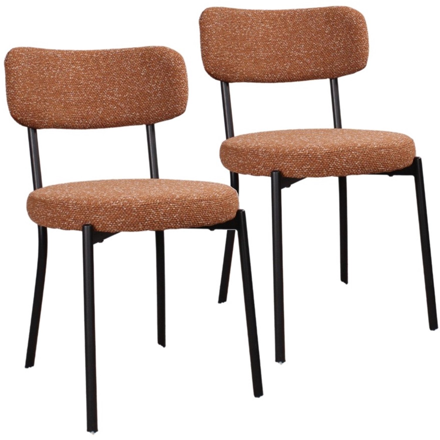 DS4U - - Riko eetkamerstoel - Set van 2 - Roestbruin - Stof