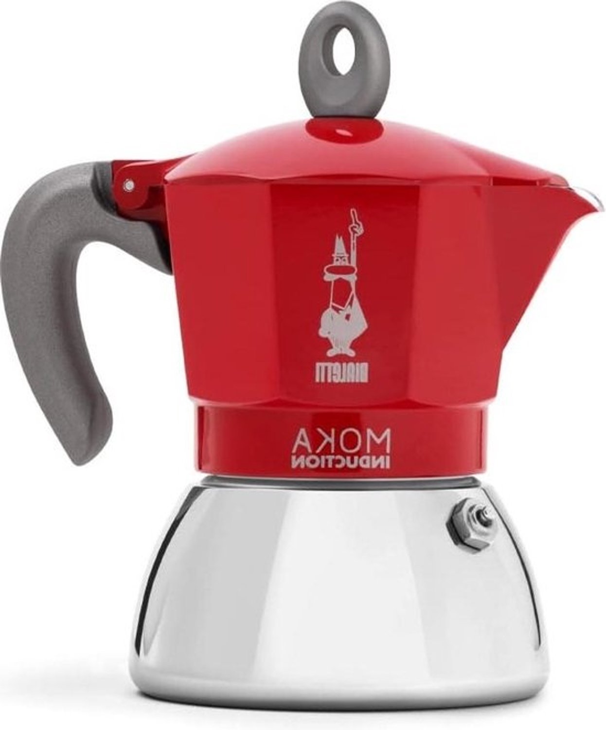 Moka-koffiepot voor inductie en alle warmtebronnen - Espressomaker voor 4 kopjes (190 ml) - Rood