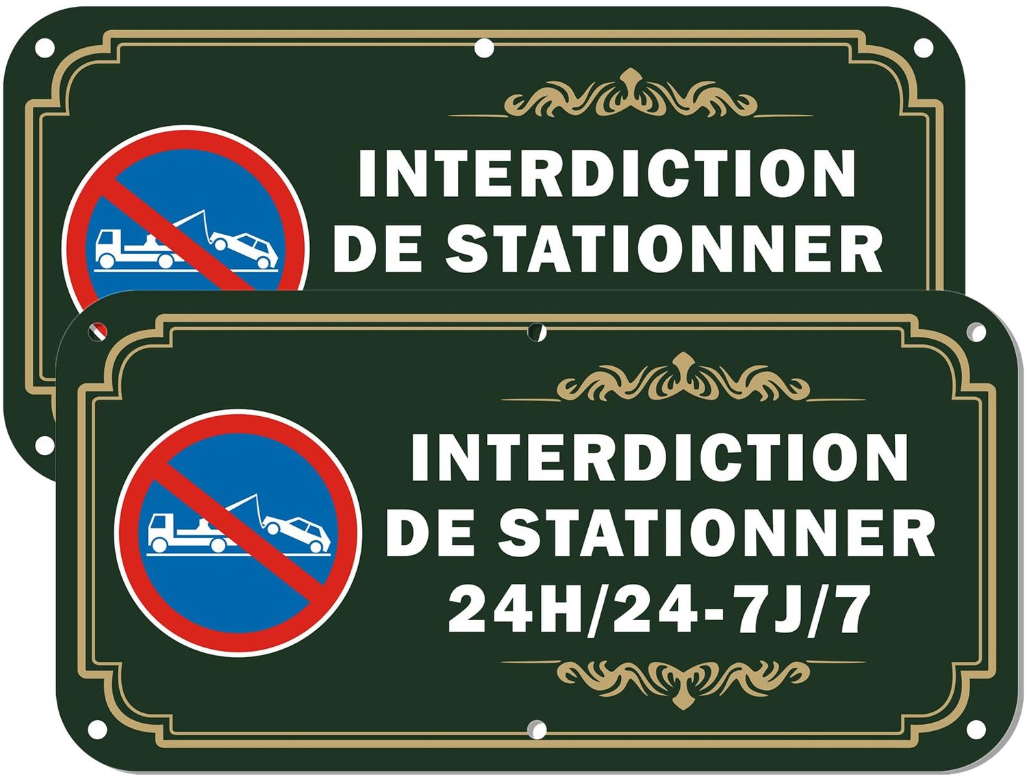 Verboden te parkeren bord 30 x 15 cm - aluminium - uv-bestendig en waterdicht - 2 stuks - ServiceTopper