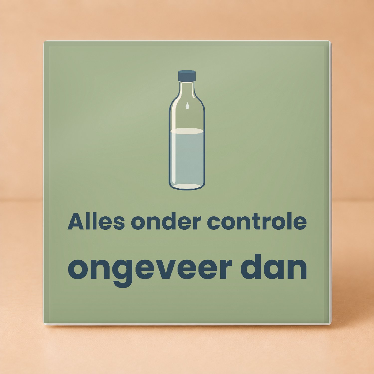 Bedruk King Strakke minimalistische Mijn planning is 6-7 Tegel – Humoristische planning quote voor georganiseerde planners - 15 x 15 cm Wit