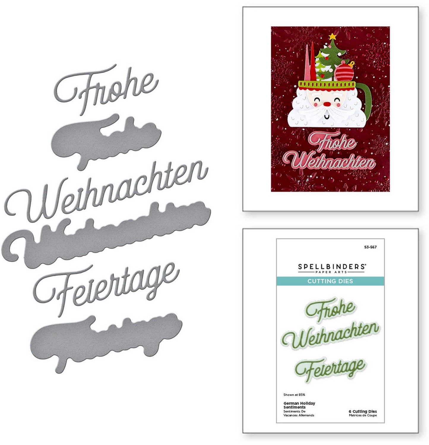 Spellbinders Snijmallen - German Holiday Sentiments - 6 st.