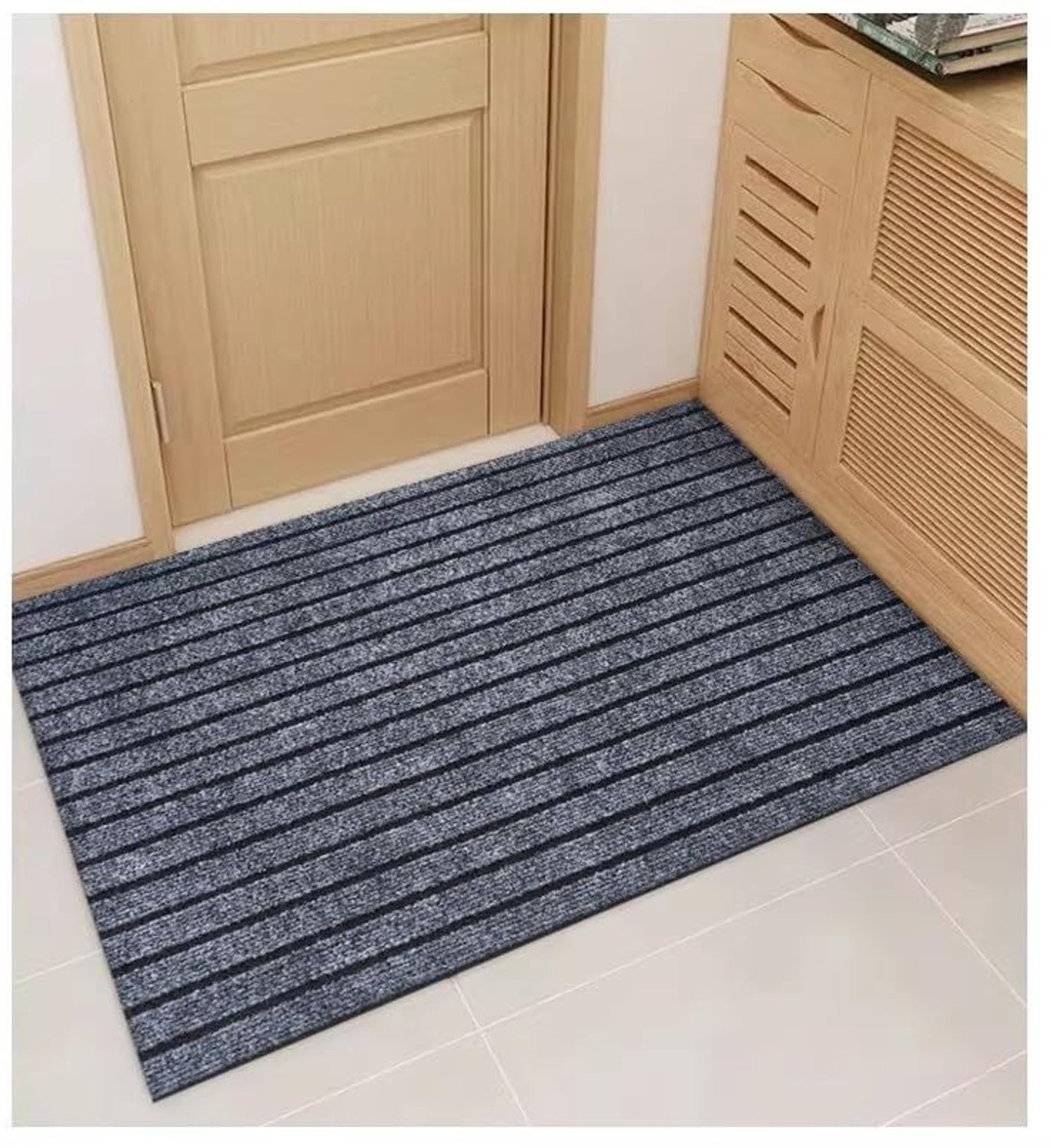 Famanu Antislip deurmat binnen 55 x 85 cm machinewasbaar vuilabsorberend en droogloopmat Grijs
