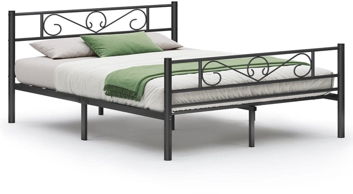 Klarven Metalen Bedframe Zwart - Metalen Bed - Metal Bed Frame - Extra Stevig - Draagvermogen 400 kg - Eenvoudige Montage