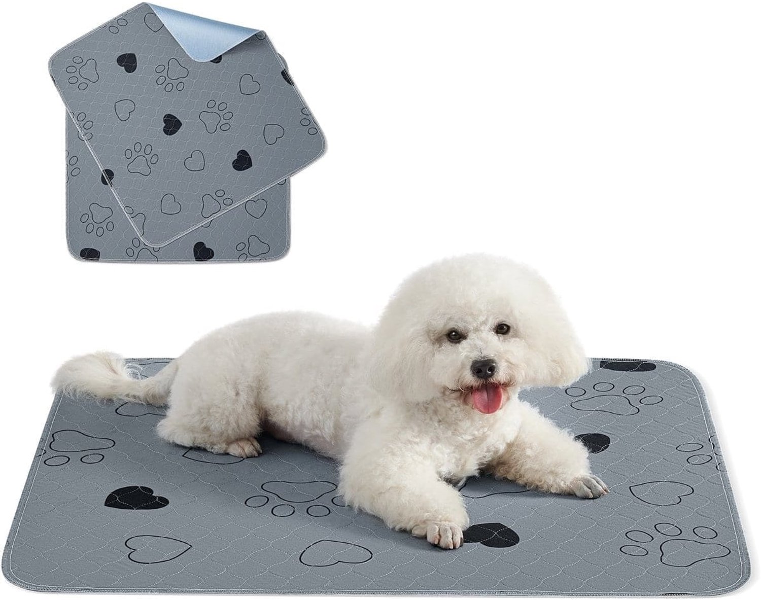 Klarven® Puppytrainingsmat Grijs - Puppytrainingsmatjes - Wasbare Hondenmat - Herbruikbaar en Lekvrij - Set van 2