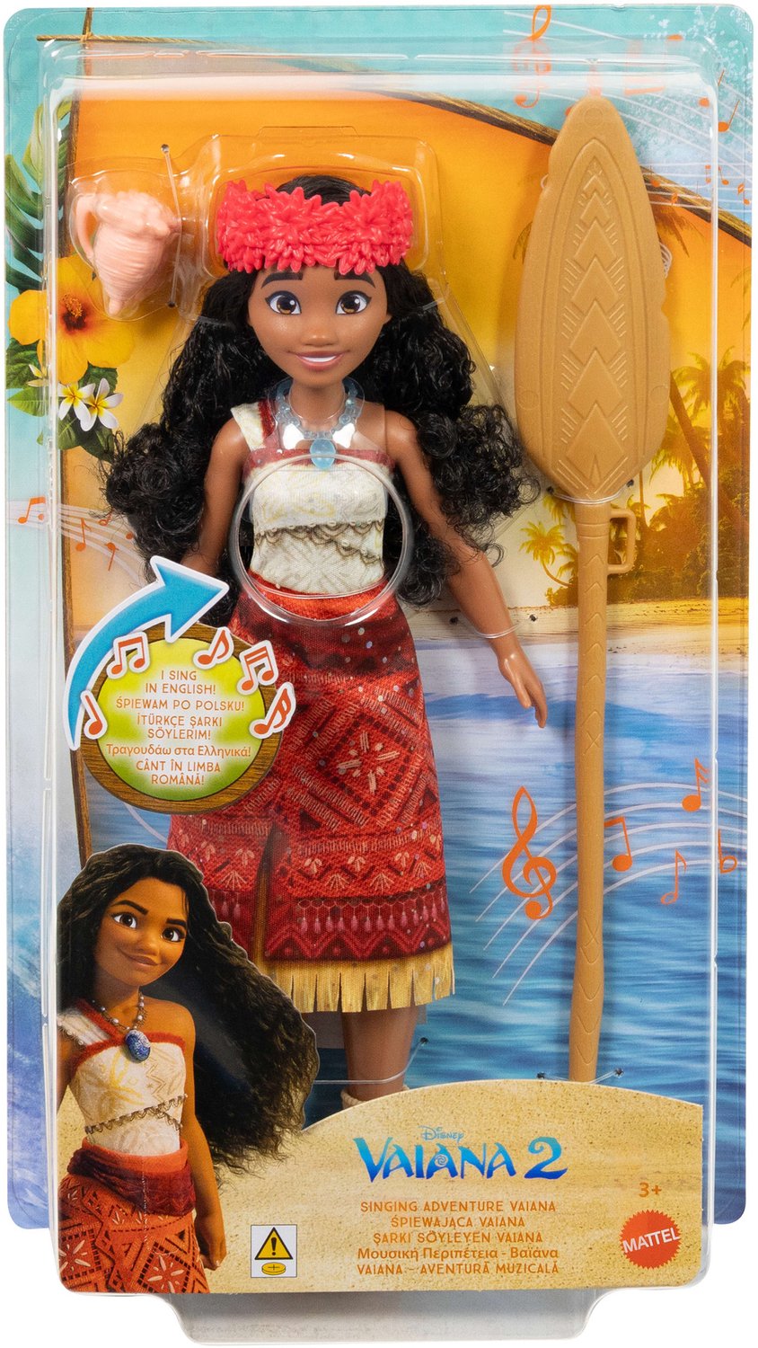 Disney Vaiana 2 zingende pop van Mattel - meertalig, inclusief LR44-batterijen, vanaf 3 jaar