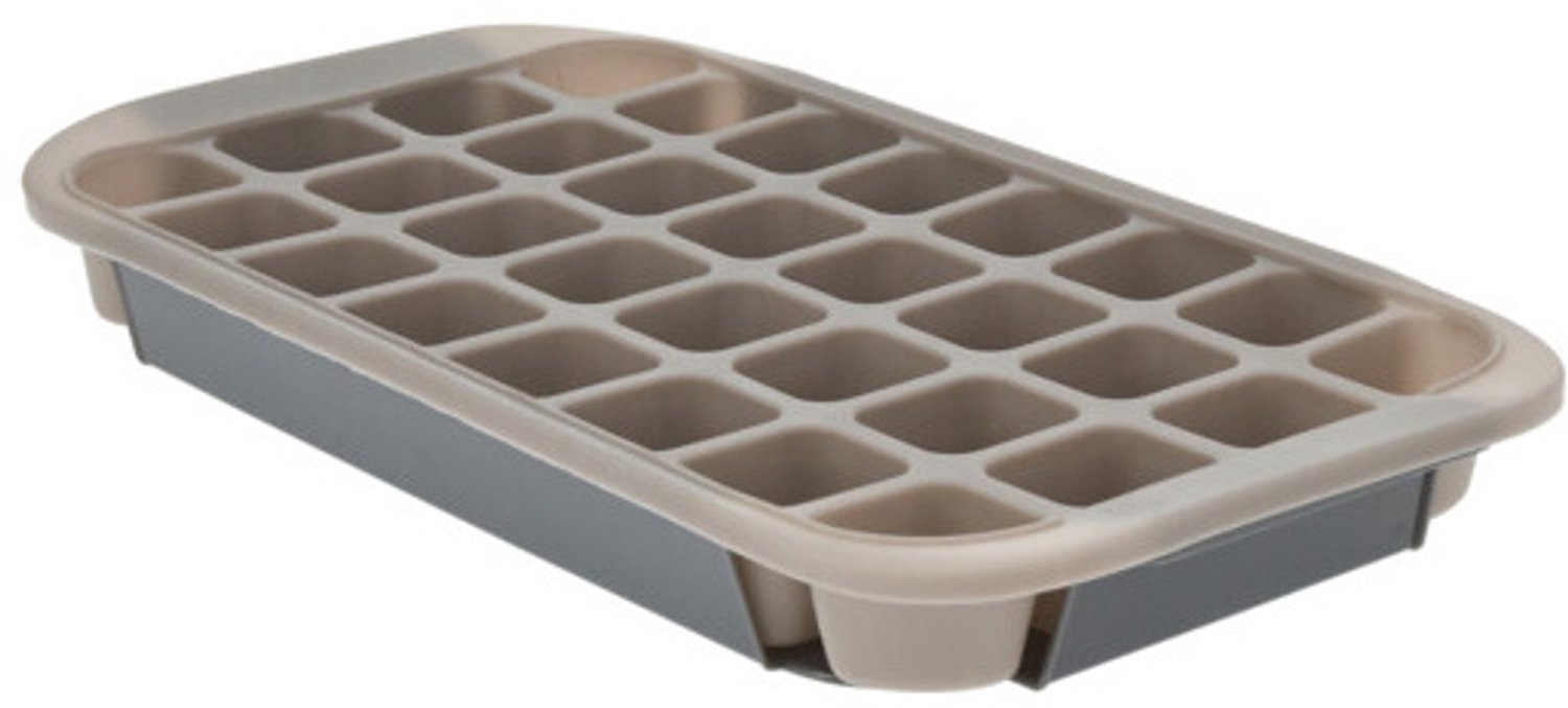 EH Excellent Houseware - IJsblokjesvorm voor 32 blokjes, 33,5 x 18 x 3,5 cm - taupe