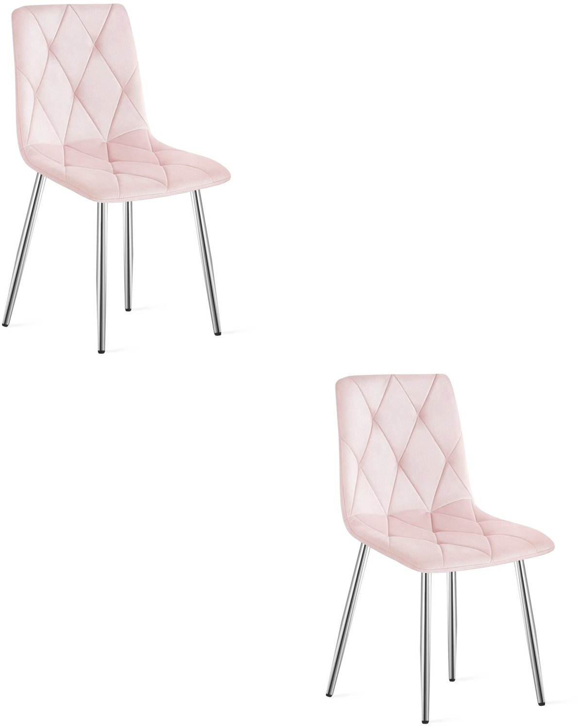 LEOBERT LIBRA Eetkamerstoelen – Set van 2 – Groen Velvet – Metalen Poten – Comfortabele Gestoffeerde Zitting – Modern Design – Velvet Stoel voor Woonkamer, Keuken en Eetkamer – Max. 110 kg per Stoel