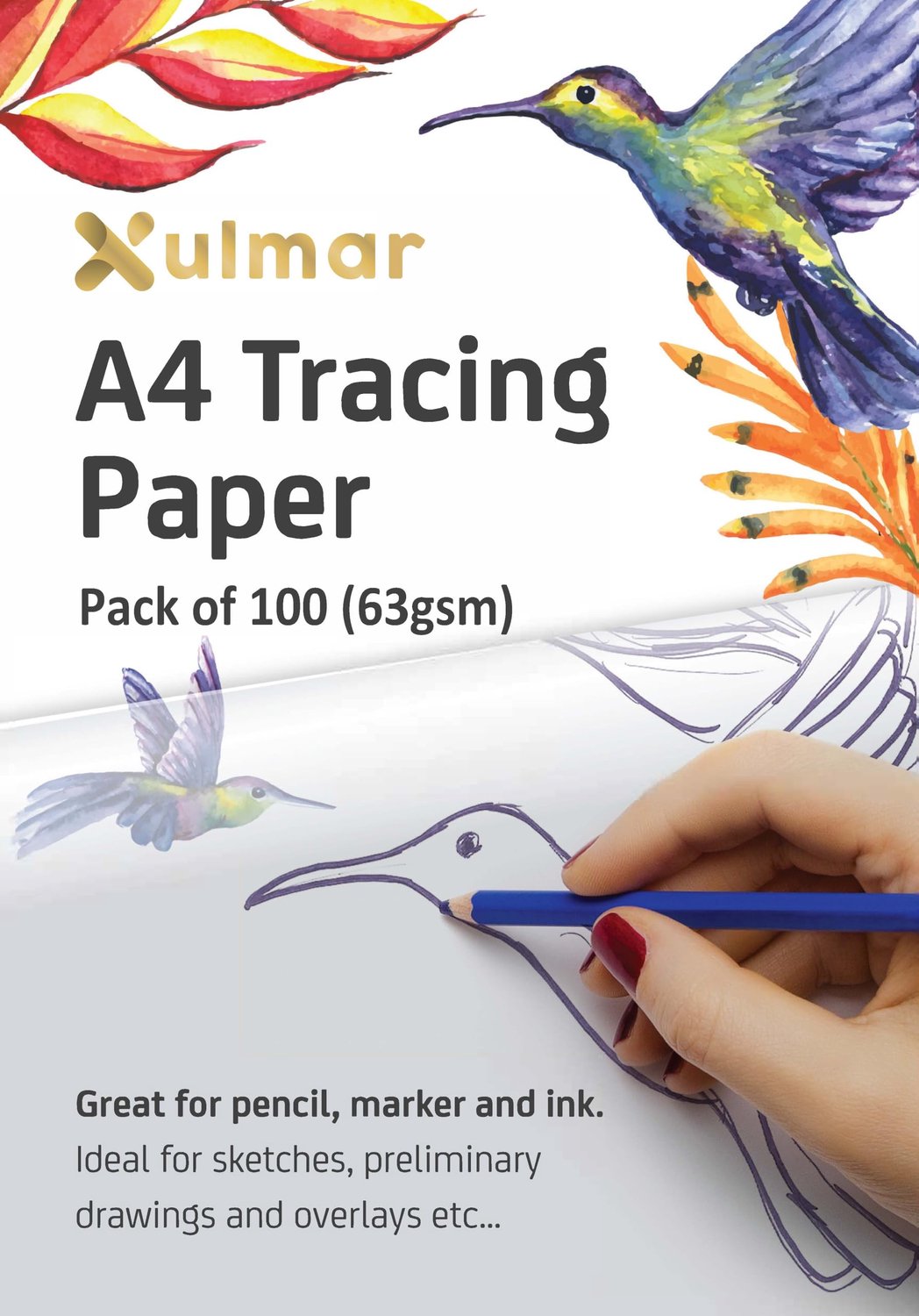Calqueerpapier A4 63 g/m² - pak van 100 vellen - ideaal voor naaipatronen en schetsen - m-winkel