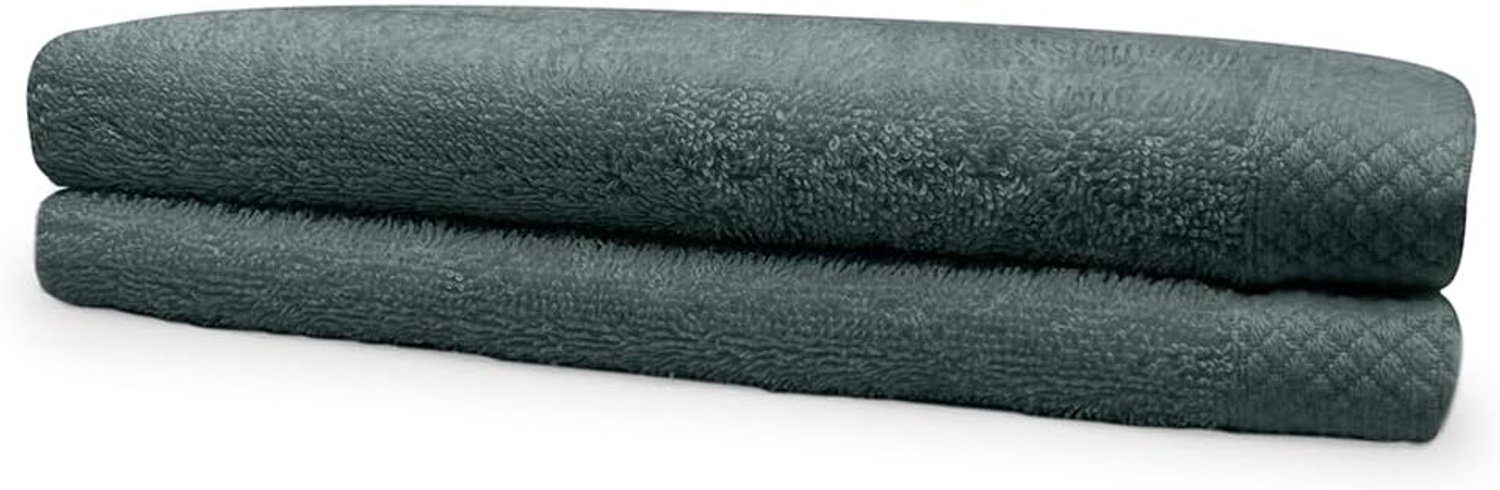 Badstof handdoek 60x110cm - olive green - set van 2 - 100% katoen - perfecte absorptie - Vemera