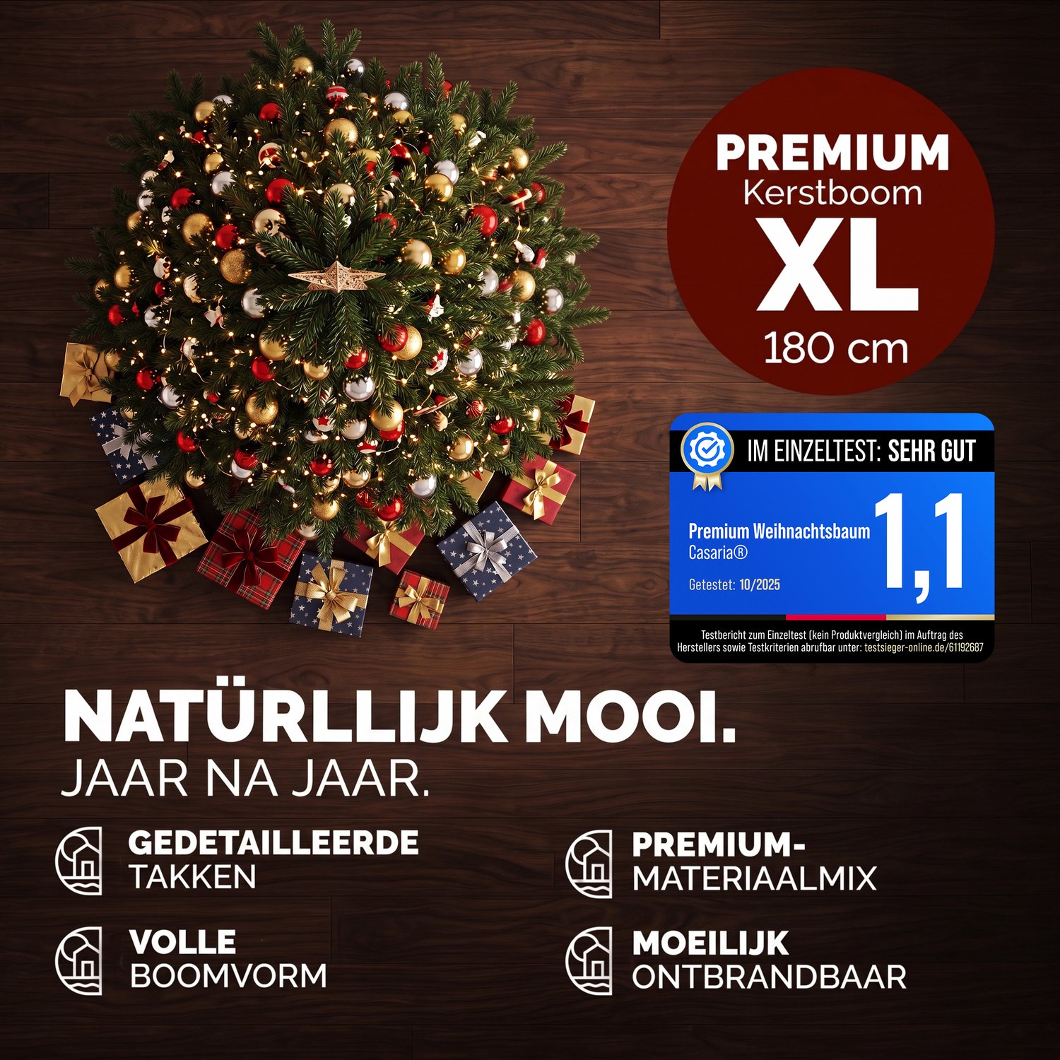 Casaria Kunstkerstboom XL - Lichtslinger 1355 Takpunten 180cm Groen – foto 3