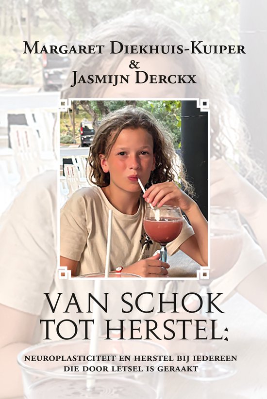 Boekomslag van Van schok tot herstel met een foto van een meisje met bruin haar dat uit een glas drinkt.