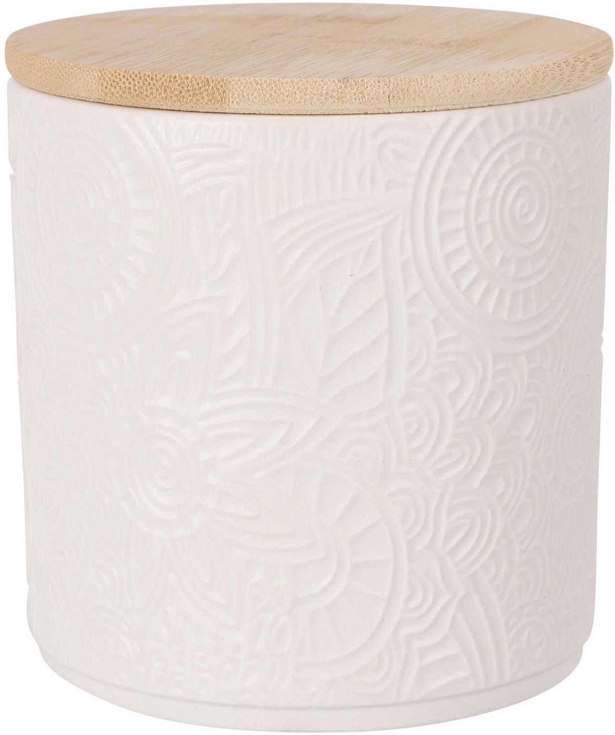 EH Excellent Houseware - Keramische pot met bamboedeksel, Ø 10 x 10,5 cm