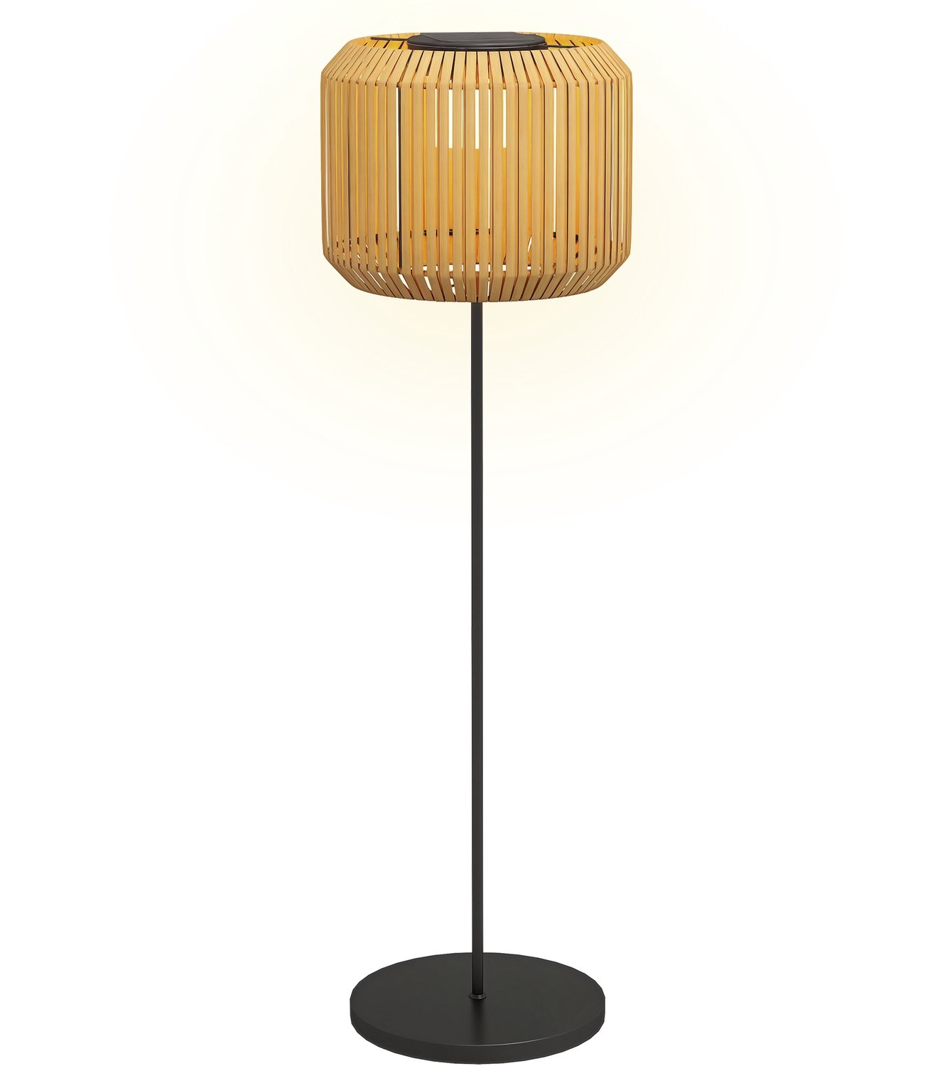 Outsunny Rattan Lamp - Geweven hars met imitatie rotan - 34x34x130cm - Geel