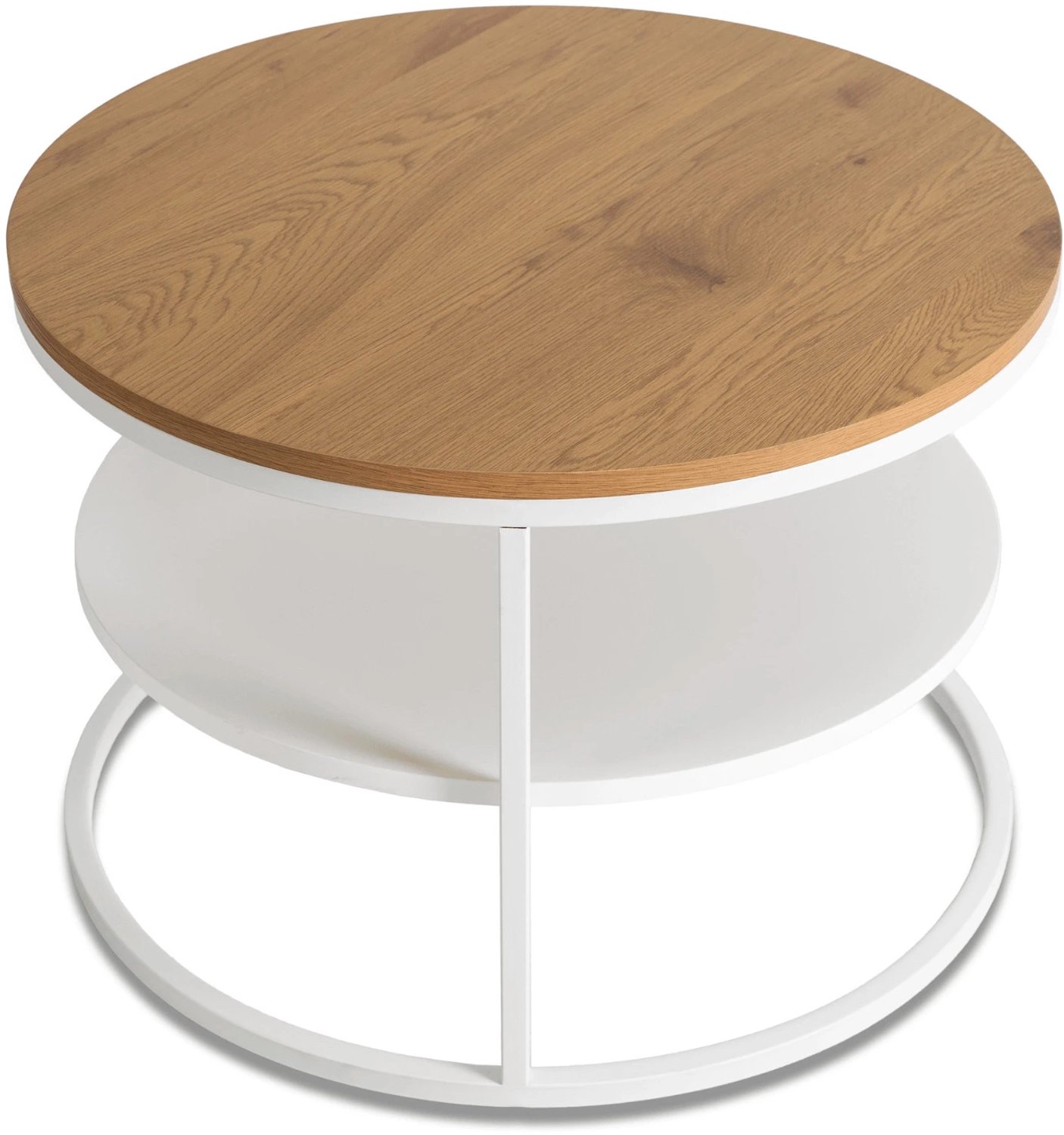 Mebel Elite BEST - Salontafel - 70 cm - Eikenhout en wit - Met extra plank Eikenhout;Wit
