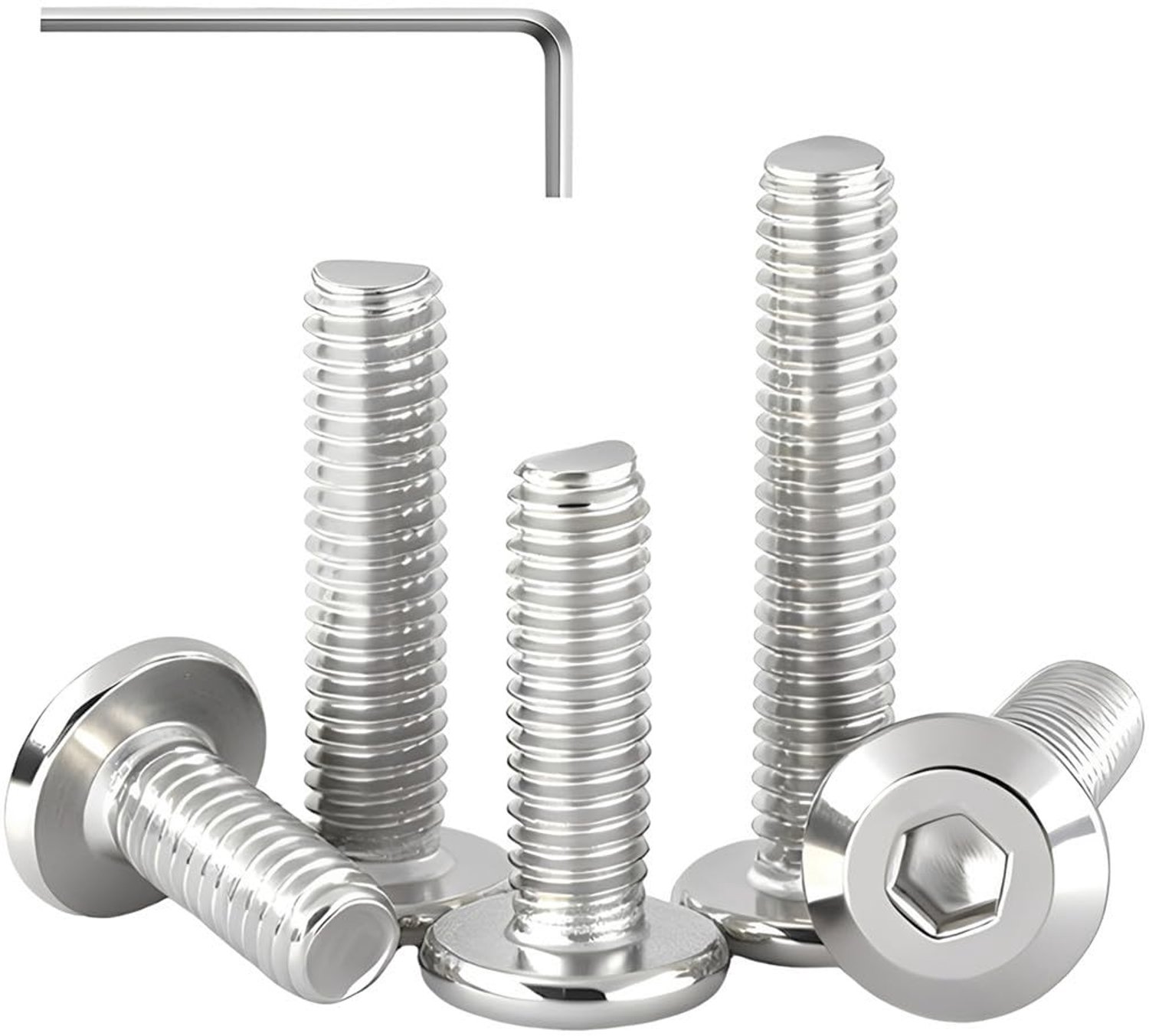 M4 x 12mm Platte Kop Schroeven RVS (10 Stuks)