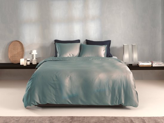 Zohome Dekbedovertrek Satinado - Groen - Lits-jumeaux - Dekbedhoes van 100% Katoen-Satijn - Uni - 240x220 + 2 slopen 60/70 cm van Merkloos — afbeelding 3