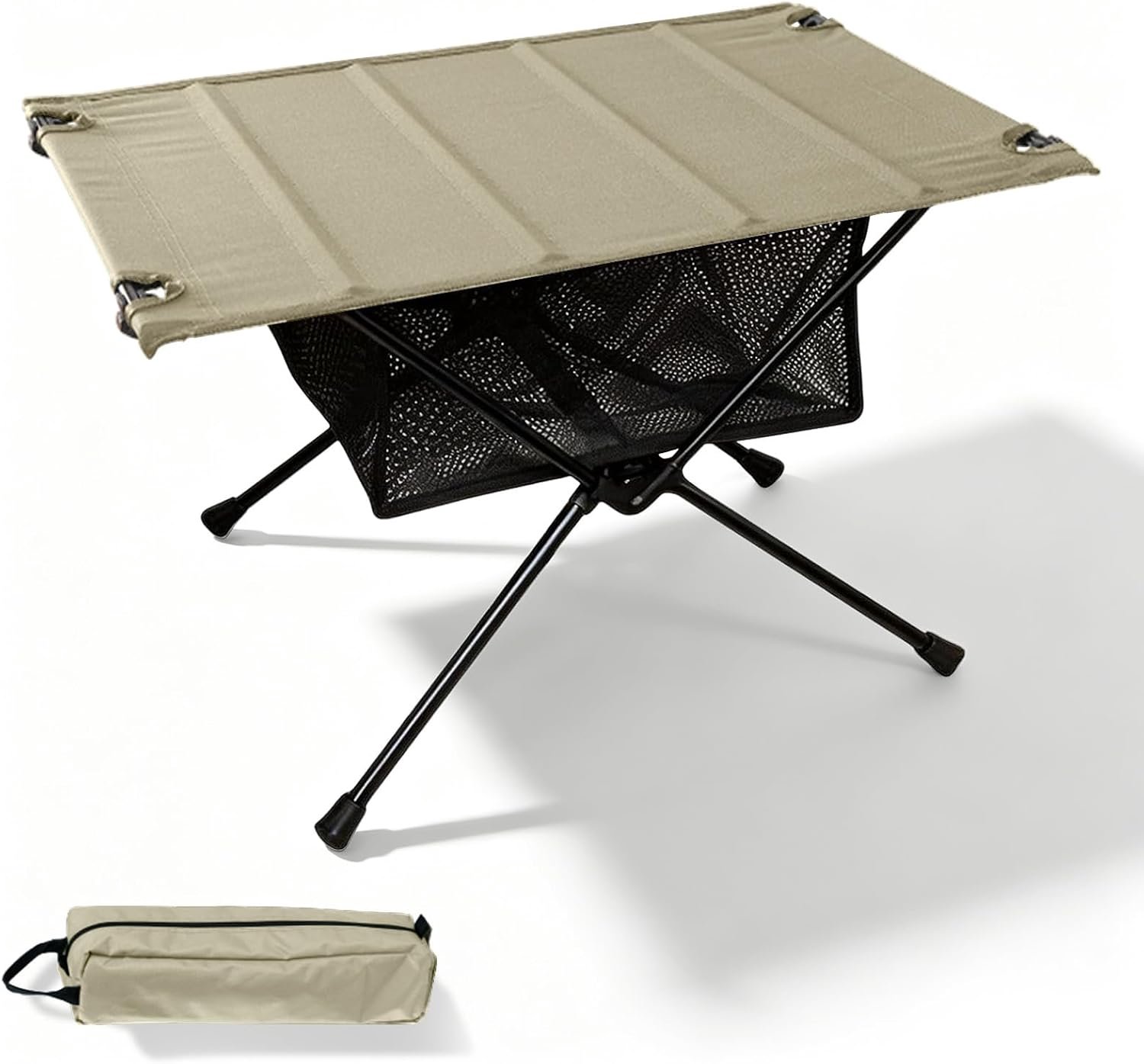 Campingtafel 70 x 70 cm - opvouwbaar - hoogte verstelbaar - ideaal voor buitengebruik - Vemera