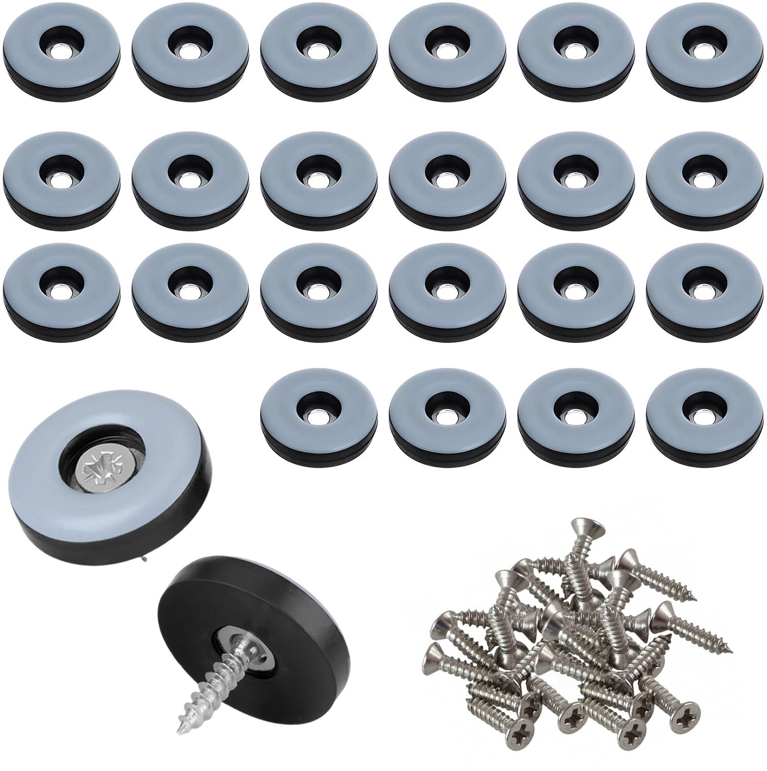 Set van 24 Teflon Glijders voor Meubels met Schroeven
