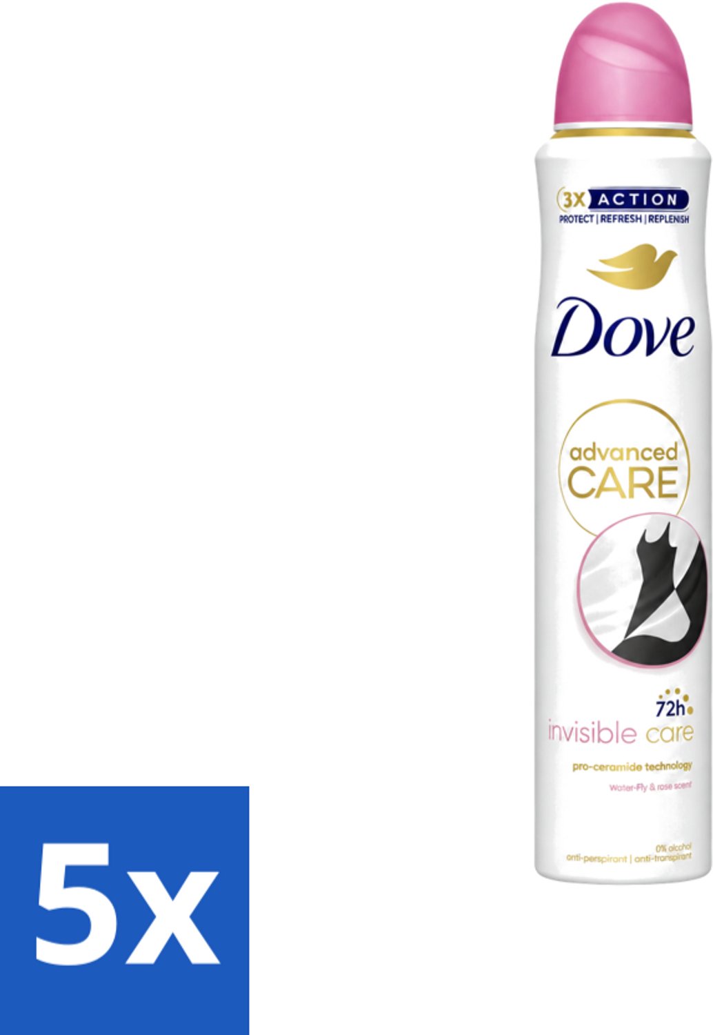 5 x Dove Deodorant Spray - Invisible Care - 200 ml - Voordeelverpakking - 5 stuks