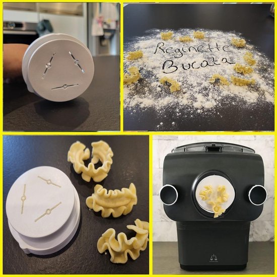 Pasta machine-schijven, geavanceerde pastaschijven voor zelfgemaakte pasta, compatibel met uit de serie 7000, (Reginette Bucata) — afbeelding 3
