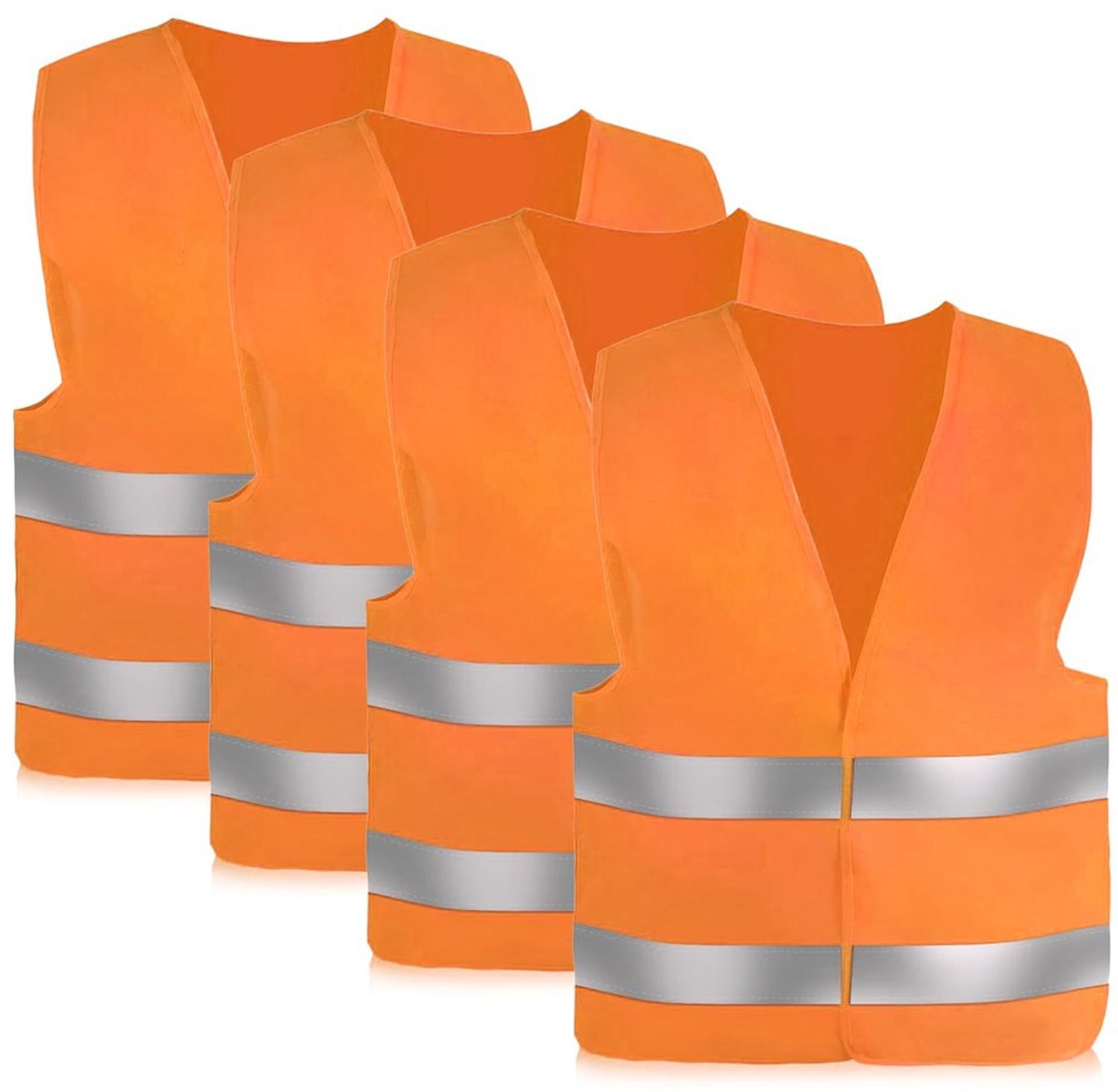 Set van 4 Reflecterende Veiligheidsvesten voor Volwassenen