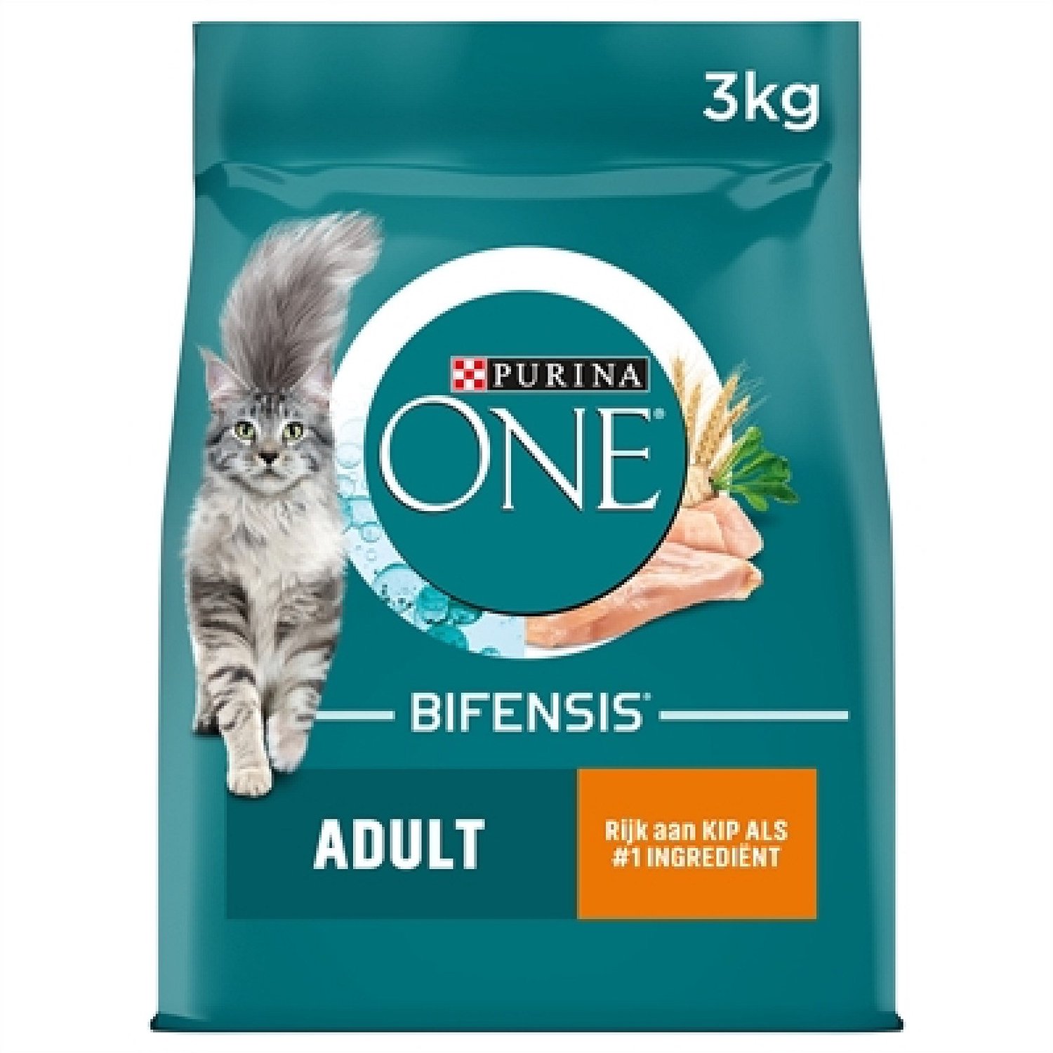 Bol.com Purina ONE Adult - Kattenvoer Droogvoer - Kip & Volkoren Granen - 3 kg aanbieding