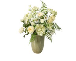 Emerald - Boeket White Bloom - 70cm hoog - Wit - 16 stelen - Kunstboeket - Zijde boeket