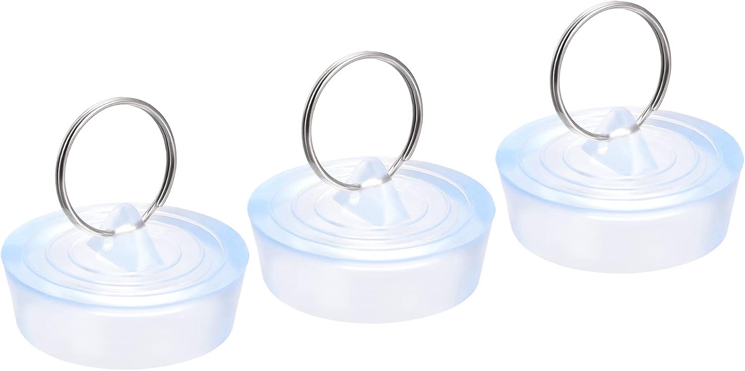 afvoerstoppen 1-1/2" tot 1-5/8" - rubberen - doorzichtig - geschikt voor keuken en badkamer - 3 stuks - m-winkel