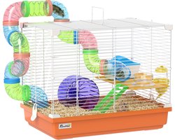 PawHut Hamsterkooi - Metaal, PP, PS - 46 x 30 x 37 cm - Oranje