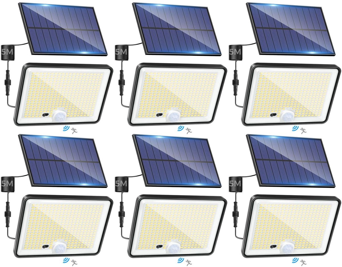 Solidchoice - Set van 6 Solar Buitenlampen met Bewegingssensor