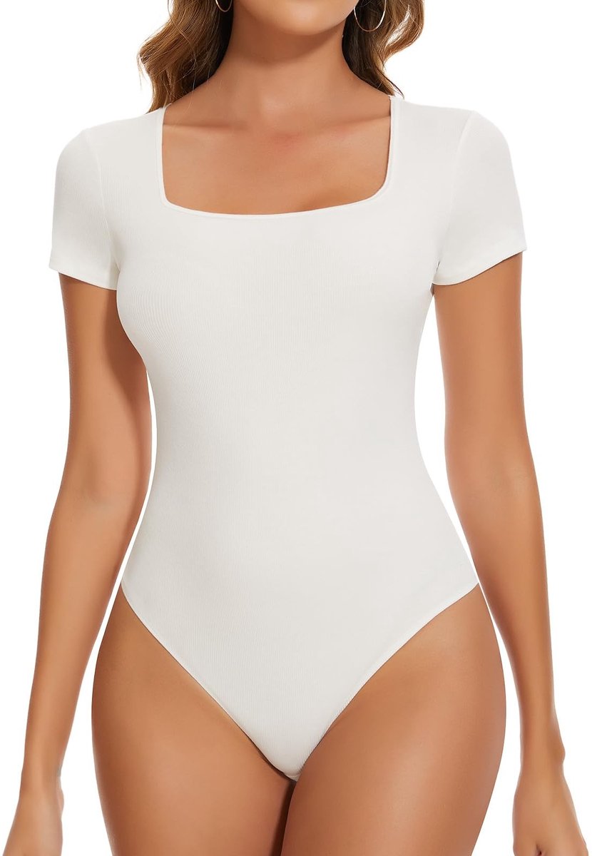 Solidchoice - Elegante Dames Jumpsuit met Korte Mouwen en Vierkante Hals