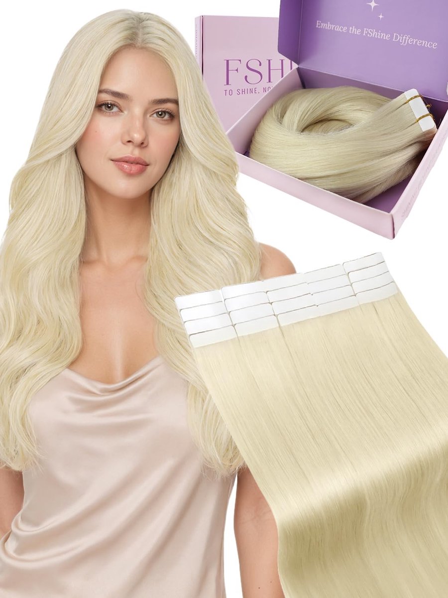 Solidchoice - Tape-in Extensions van Echt Haar 40 cm Platina Blond