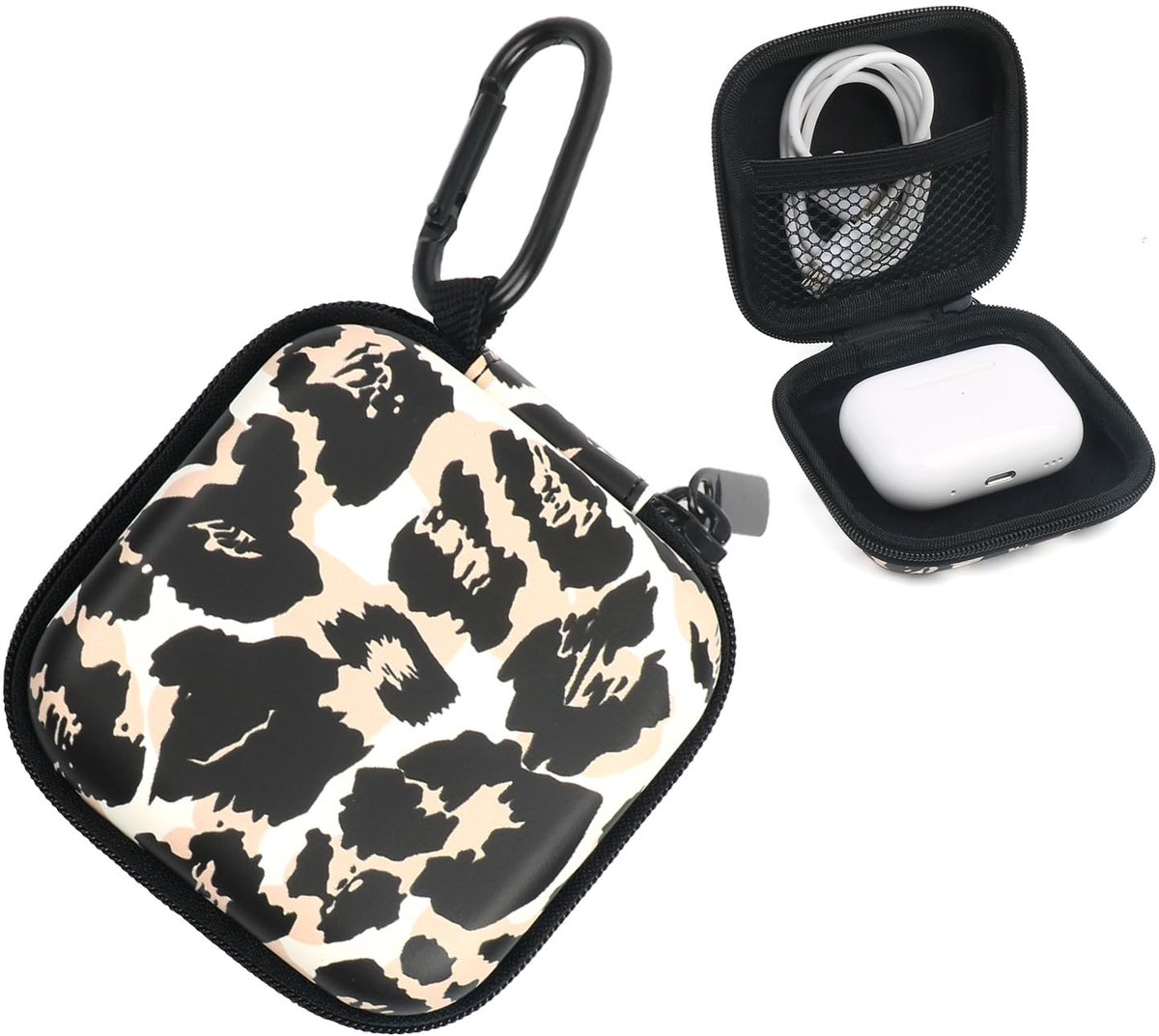 Solidchoice - Hard EVA Shockproof Hoes voor Draadloze Oordopjes met Carabiner